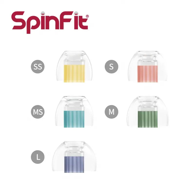 SpinFit W1 Eartips Single Size Pack with Double Wave Core for IEM In-Ear Monitor Earphone