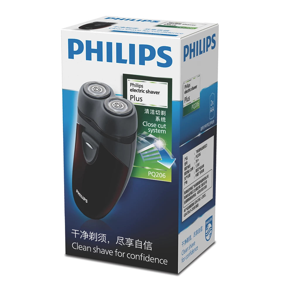 Philips PQ206 Portable Electric Shaver AA Battery Operated Black