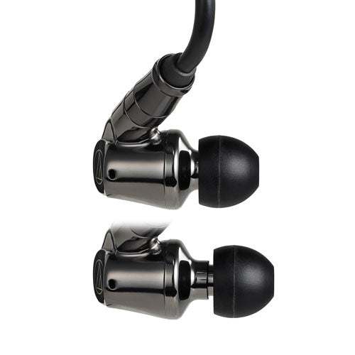 Audio-Technica ATH-IEX1 Hybrid IEM – Dual Dynamic DD + 2 BA Drivers, Titanium Housing, A2DC 3.5mm/4.4mm Balanced Cable, Hi-Res 5-50kHz 5Ω In-Ear Headphones