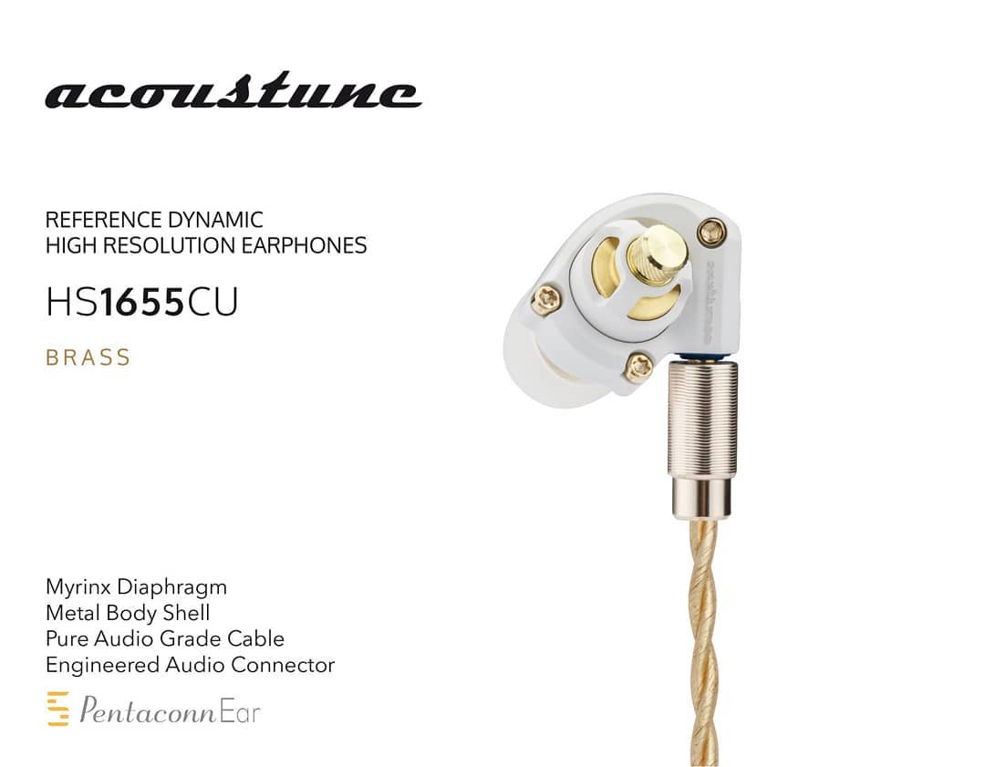 Acoustune HS1655CU Myrinx driver in-ear monitor IEM Pentaconn Ear Connector headphones (White)