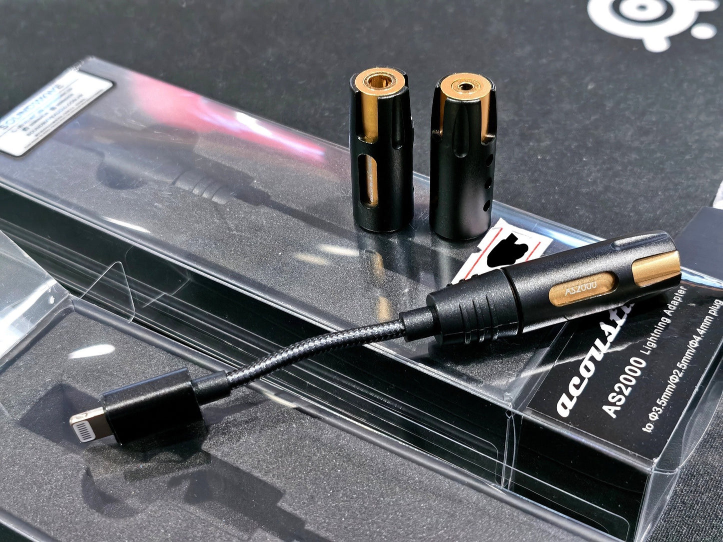 Acoustune AS2000 Adapter for Lightning Apple iPhone iOS Devices with 2.5mm 3.5mm 4.4mm plug