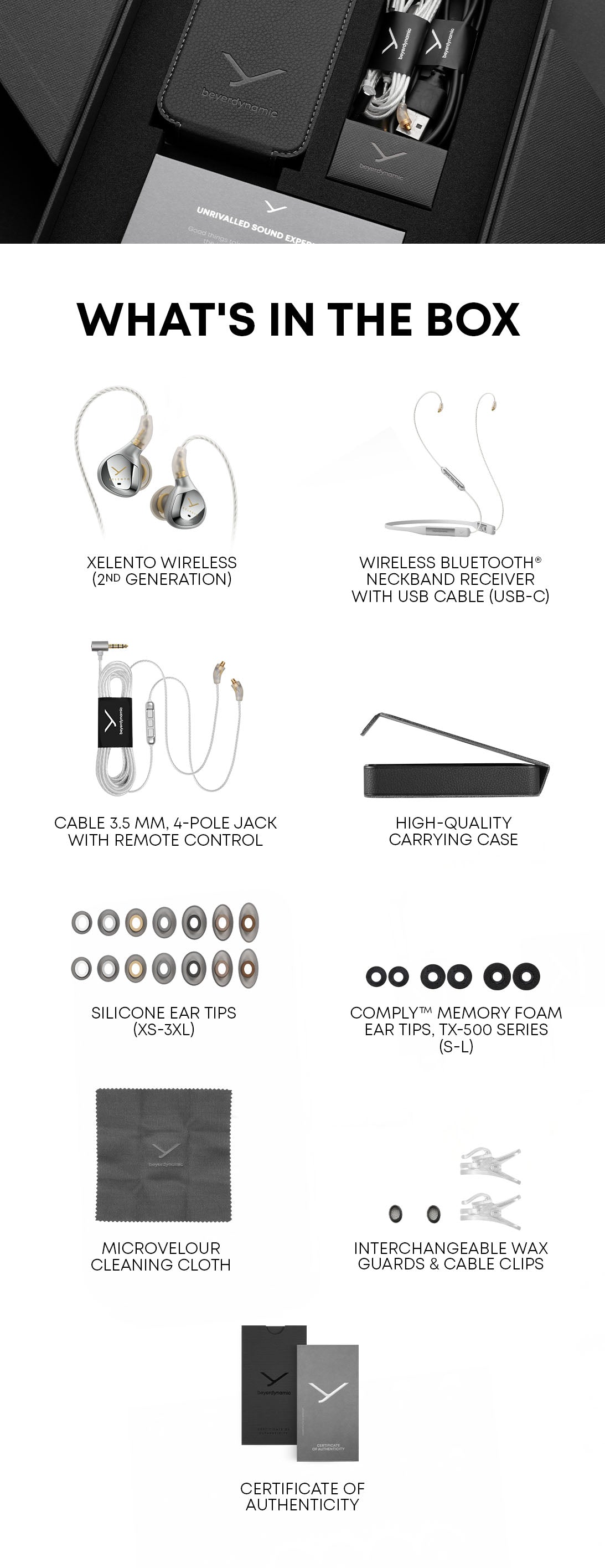 Beyerdynamic Xelento Wireless 2nd Generation Bluetooth 5.2 AptX IPX4 In-Ear Monitor IEM Earphone