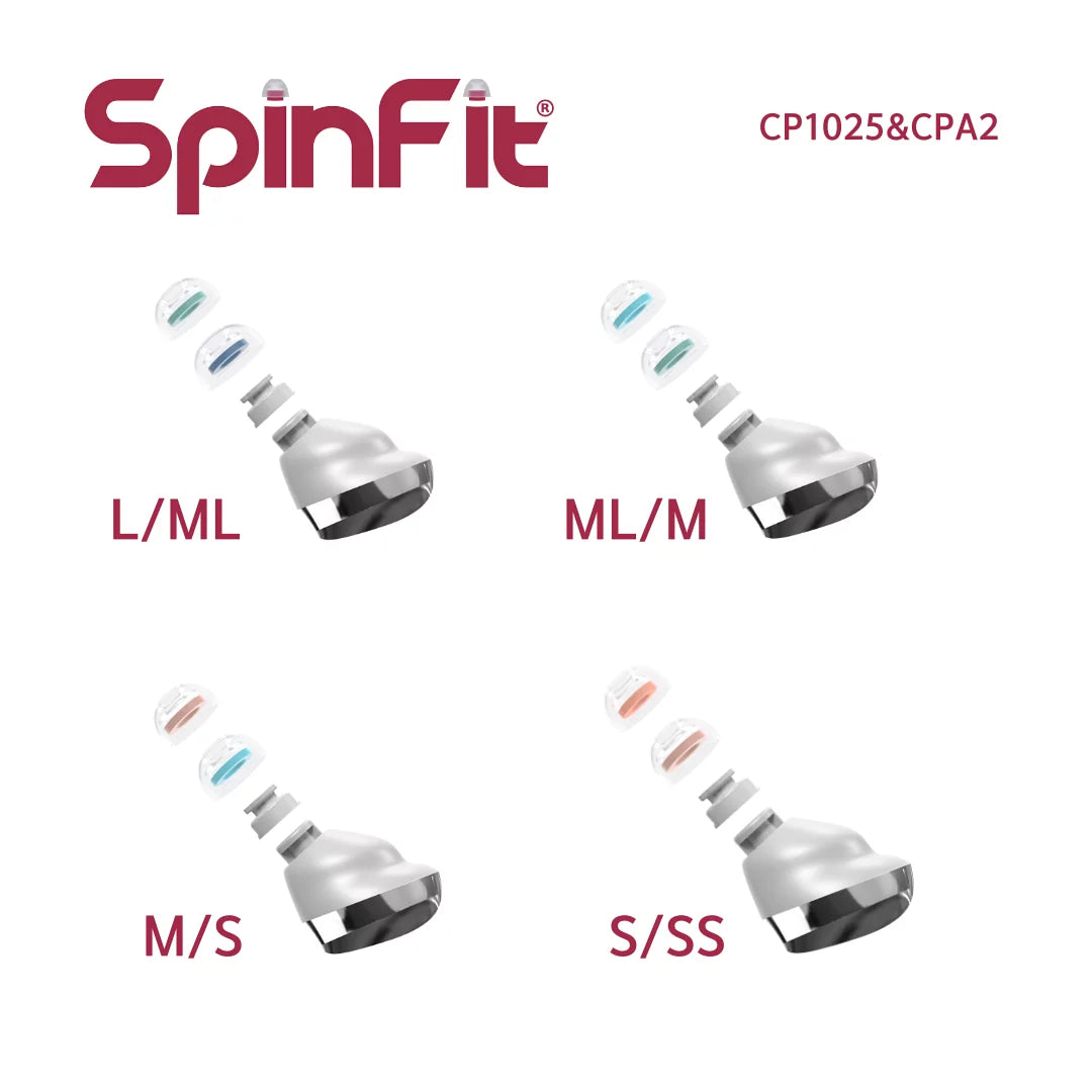 SpinFit CP1025 & CPA2 Eartips for Samsung Galaxy Buds Pro Jabra 85T True Wireless Earphone