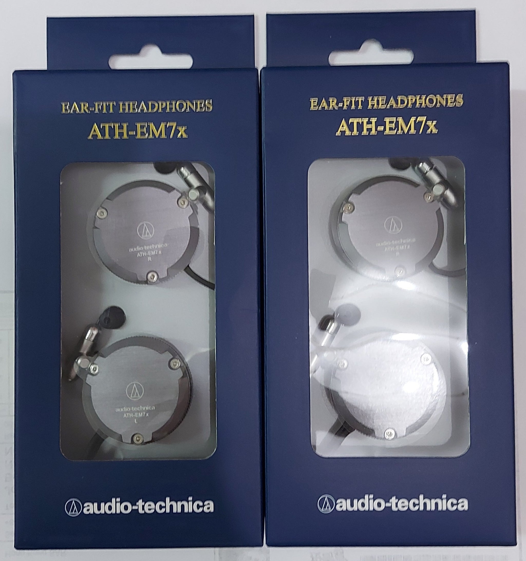 Audio-Technica ATH-EM7x Aluminum Ear Fit Headphone Grey Metallic Champ ...