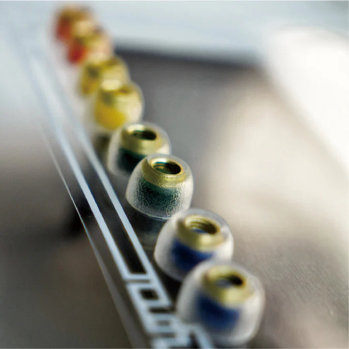 TANGZU Tang Sancai Noble Liquid Silicone Hybrid Wide-Bore Eartips Brass Edition XS S M L Sizes