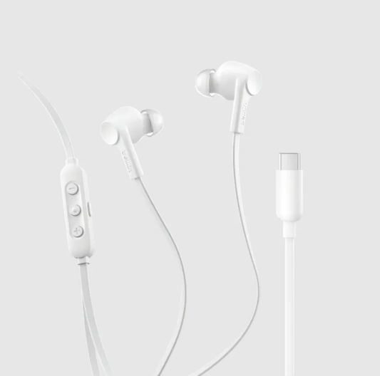 Belkin SoundForm ANC Wired Earbuds (USB-C) G3H0003 – Active Noise Cancelling In-Ear Earphones with Mic, Hi-Res Audio, Tangle-Free Cable, EQ Presets, Sweat-Resistant, for iPhone, Android & USB-C Devices