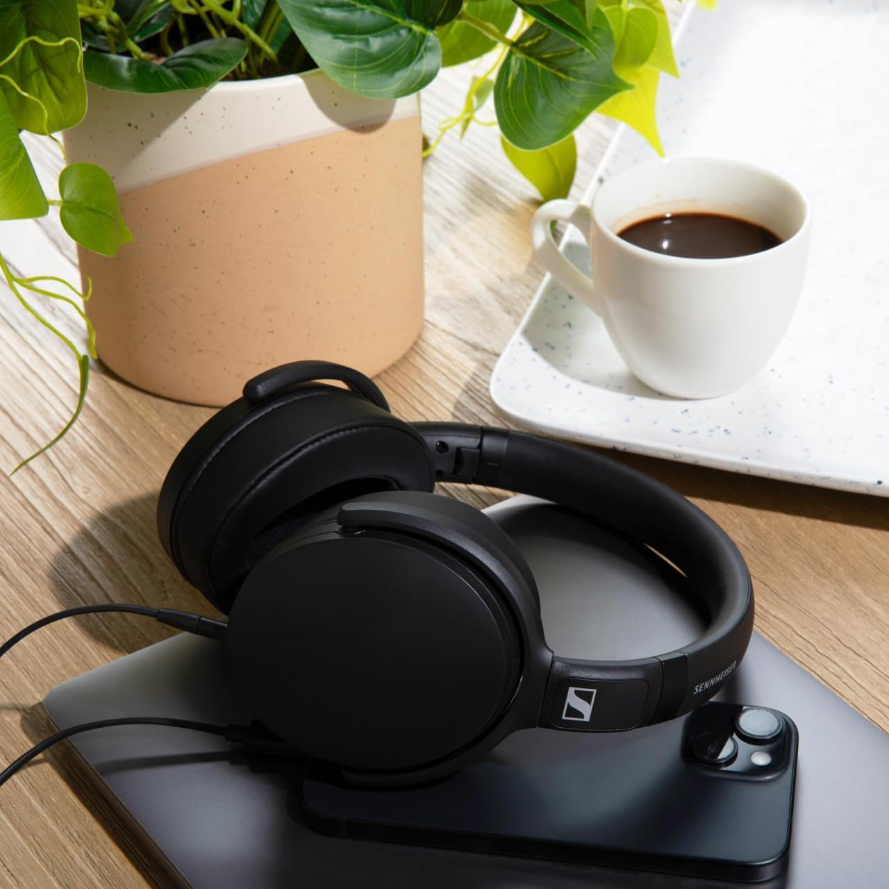 Sennheiser HD400U USB-C Wired Dynamic Driver Over-Ear Headphones with Removable In-Line Remote Microphone Cable