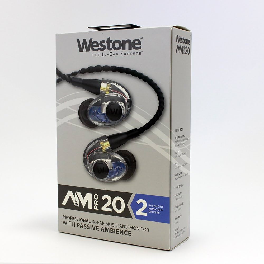 Westone AM Pro 20 Dual-Driver In-Ear Monitor Headphones (Clear)