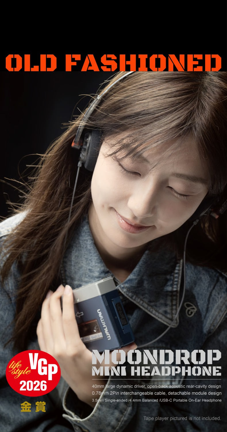 Moondrop Old Fashioned Wired Open-Back On-Ear Headphone with CM 2-Pin 3.5mm Cable