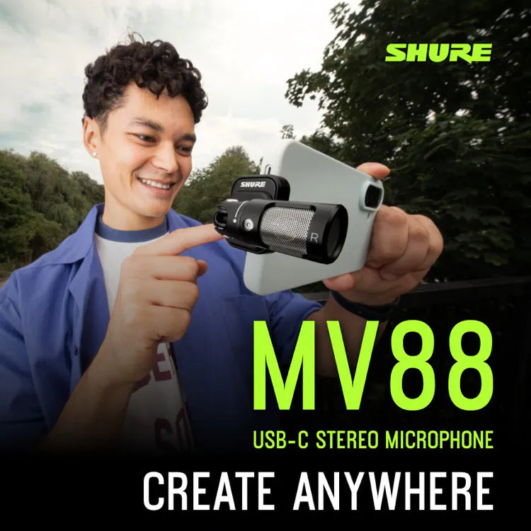 SHURE MV88 USB-C Stereo Microphone for Android iOS Smartphone Mobile Phone Device