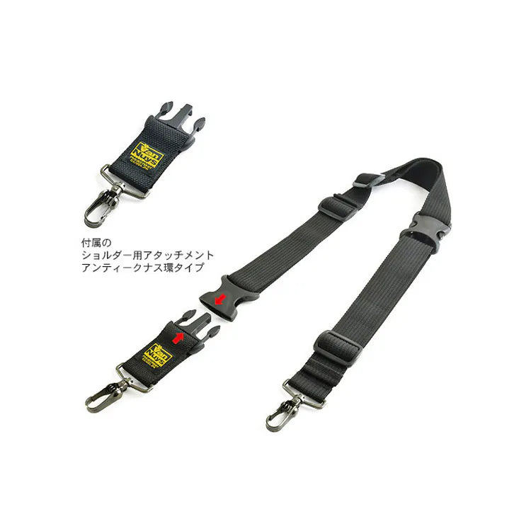 VanNuys D642 Nylon Triple Zipper Cross-Body Shoulder Bag Black Made In Japan