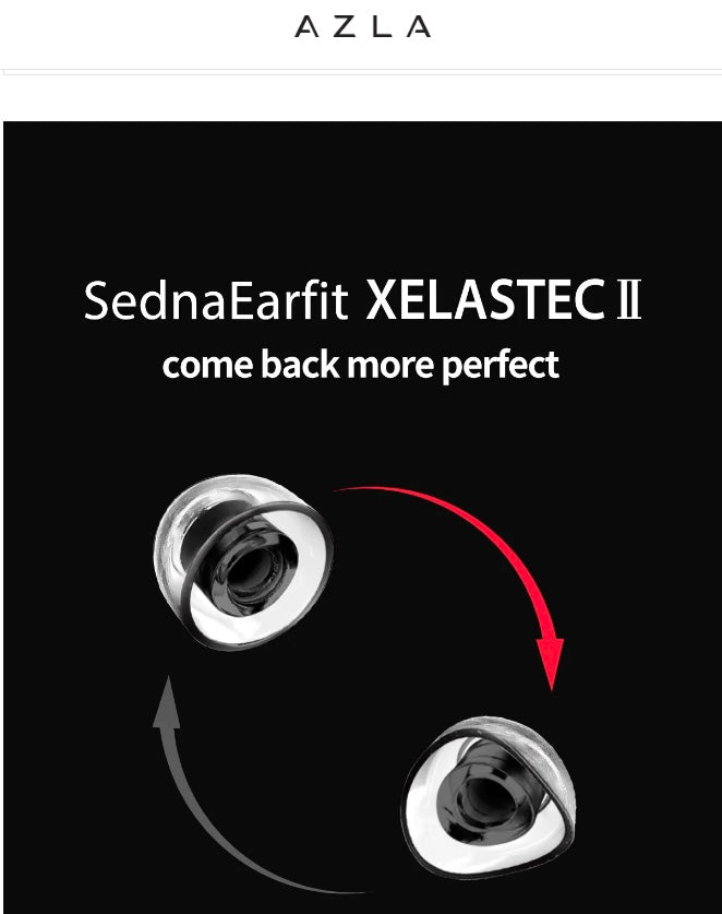 AZLA XELASTEC 2 Soft Eartips 6 sizes for In-Ear Monitor IEM True Wirel ...