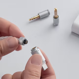 ACTIVO Scoop 5‑Driver Hybrid IEM – 3DD (8mm+2x6mm) + 2BA In‑Ear Monitors, Silver‑Plated OFC Cable with 3.5mm/4.4mm/USB‑C, Pebble Design 10Ω 105dB