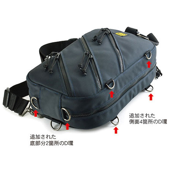 VanNuys D642 Nylon Triple Zipper Cross-Body Shoulder Bag Black Made In Japan