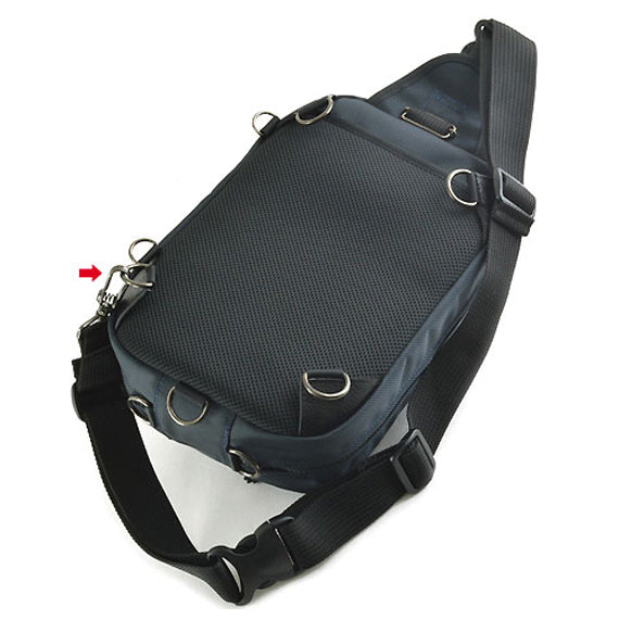 VanNuys D642 Nylon Triple Zipper Cross-Body Shoulder Bag Black Made In Japan