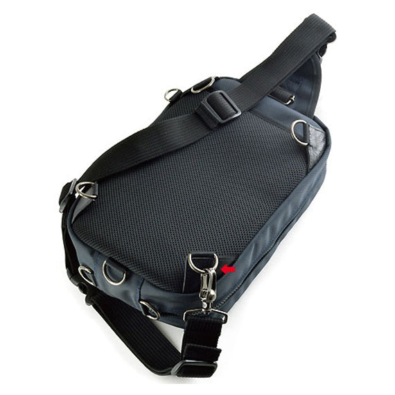 VanNuys D642 Nylon Triple Zipper Cross-Body Shoulder Bag Black Made In Japan