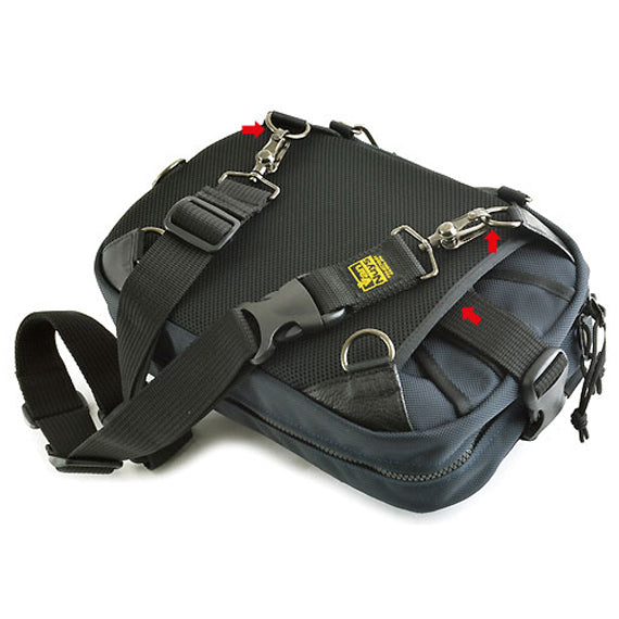 VanNuys D642 Nylon Triple Zipper Cross-Body Shoulder Bag Black Made In Japan