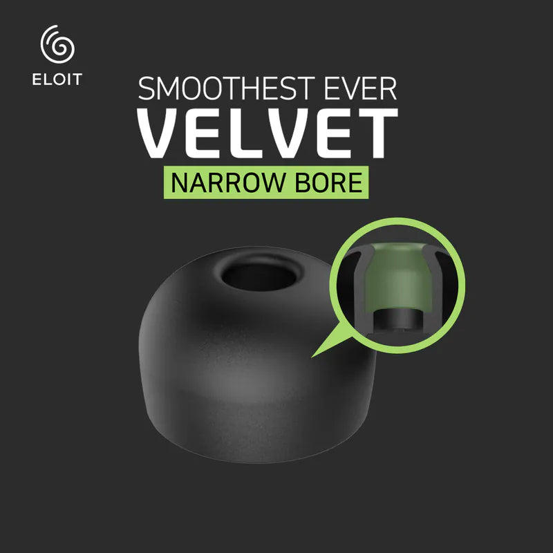 DIVINUS ELOIT Velvet Narrow Bore Eartips – Noise Isolating Silicone Tips