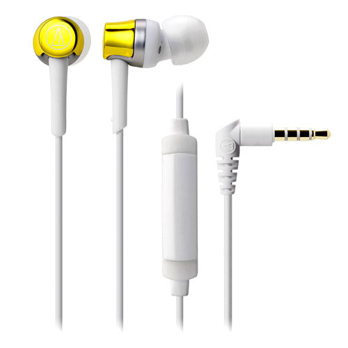 Audio‑Technica ATH‑CKR30iS In‑Ear Headphones for Smartphone – 9.8 mm Dynamic Drivers, Machined Brass Stabilizers, Inline Mic & Remote, 16 Ω Wired Earphones for Music, Calls & Video